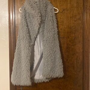 Faux fur grey furry vest